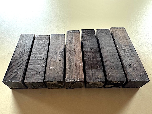African Blackwood Turning Squares (7 pcs) - 1-1/4" x 4-1/2 to 5-3/8"